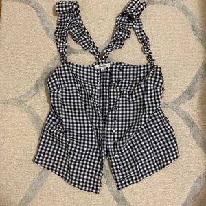 Black and white gingham top, madewell size 0